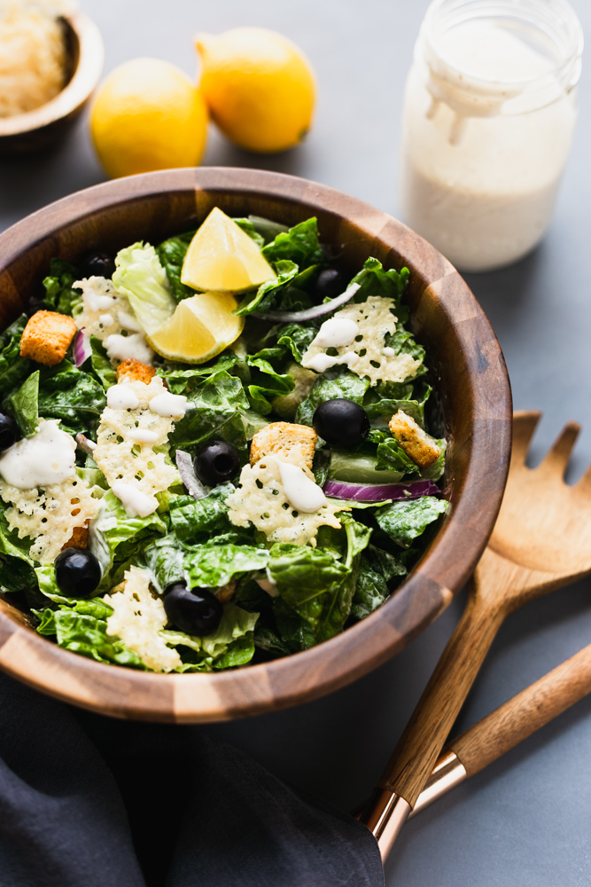 Best EVER Caesar Salad With Parmesan Cheese Crisps - 3 Scoops Of Sugar